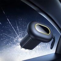 Baseus Double-Headed Car Safety Hammer Alloy Steel Emergency Escape Hammer Hidden Push-Style Cutter