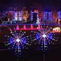 New Solar Firework LED Stake Lights Outdoor Garden Decor Waterproof Yard Lawn Patio Landscape Fairy
