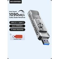 MOVESPEED SP10 1090MB/s USB Type C Flash Drive 2TB 1TB 512GB OTG USB 3.2 Gen 2 Pendrive for iPhone 15/16 Smartphone Laptop PC