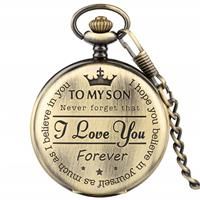 CokinkiDs Engraved Quartz Pocket Watch Roman Numbers Display Xmas