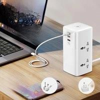 LDNIO Tower Power Strip Multi Tap Cube 70W Type C Fast Charger 2m Extension Cable Network Filter