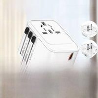 LDNIO International Travel Adapter Fast Charging with USB 2 Type C All-in-one Charger Converter