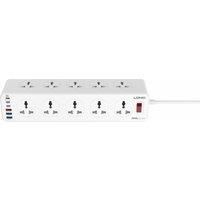 LDNIO Electric Extension High Capacity Multi-strip UK/US/EU/KR Multiple Plug 2M Cord 10 Outlet Type c Usb Socket Surge Protector