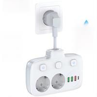 LDNIO Power Strip Adapter for Europlug 4 USB Output Electrical Socket With Extension Cable Surge