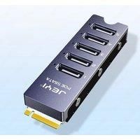 JEYI NVMe M.2 to 5 Sata Adapter, Internal 5 Port NonRAID SATA III 6GB/s NVMe Adapter Card for