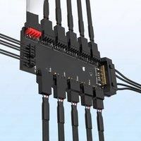 JEYI ARGB PWM 5 Way Fan Hub, Addressable 12V 4Pin PWM & 5V 3Pin ARGB 2in1 Hub, RGB Fan, RGB Strip