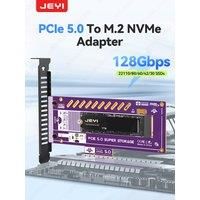 JEYI PCIe 5.0 to M.2 NVMe Adapter Card 128Gbps Ultra Speed Supported x4/x8/x16 Slot Ready 22110/2280/60/42/30 SSD Support