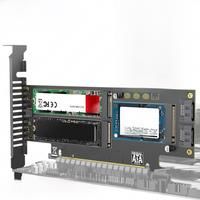 JEYI NVMe NGFF and mSATA SSD PCIe 4.0/3.0 Adapter Card, 3 in 1 M.2 NVME to PCIE/M.2 SATA SSD to SATA