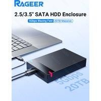 RAGEER 3.5"/2.5" HDD External Hard Drive Enclosure With power supply - USB 3.0 to SATA Adapter for PC, Laptop