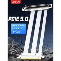 JEYI PCIe 5.0 X16 Riser Cable - Gen 5 GPU Extension Cable For PCIe 5.0/4.0, WRX80/TRX40, RTX 4090/5090 & RX 7900 XTX 90 Angle