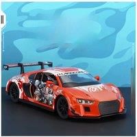 R8 alloy model car draw style, unique decorations of the car center console, fun accessories,