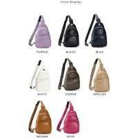 Unisex Black Korean-Style Crossbody Chest Bag - Lightweight Everyday Shoulder Purse