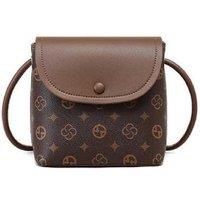 Women's Brown Vegan Leather Bucket Bag - Large Capacity Crossbody Purse