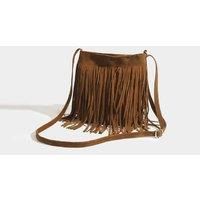 Black Vintage Faux Deer Suede Crossbody Shoulder Bag - Classic Multi-Compartment Handbag