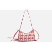 Unisex Black Cherry Print Underarm Crossbody Purse - Adjustable Strap, Compact Shoulder Bag