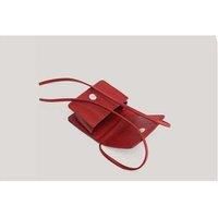 Unisex Black Red Vegan Leather Mini Crossbody Shoulder Bag - Adjustable Strap, Lightweight, Everyday Chic