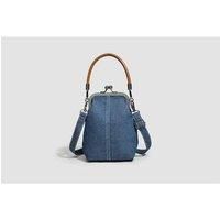 Unisex Black Denim Crossbody Purse - Clip-On, Everyday Handbag, Classic Style