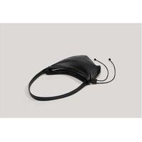 Black Vegan Leather Crossbody Shoulder Bag - Adjustable Strap, Multiple Compartments, Minimalist Style