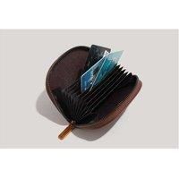 Unisex Black Brown Vegan Leather Coin Purse Handbag - Lightweight Zippered Organizer