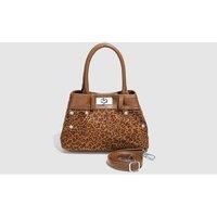 Black Leopard Print Crossbody Handbag - Small, Durable, Multi-Compartment Purse