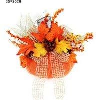 Handcrafted Resin Maple Leaf Faceless Old Man Wreath - Autumn Harvest Wall Art
