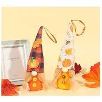 Autumn Harvest Faceless Doll Hanging Ornament - Fabric Home Decor, 25cm, Vintage Thanksgiving Style