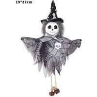 Halloween Pumpkin Ghost Witch Doll Pendant - Non-Woven Hanging Home Decor, 19x27cm