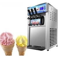 Soft Ice Cream Maker Machine Compressor 110V 220V 3 Flavors Sweet Cone Electric Ice Cream Maker For Commercial achine 18/H