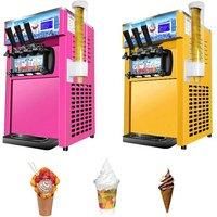 Commercial Soft Ice Cream Machine For Summer Snack Shop Cafe Milk Tea Shop Cold Drink Shop 2+1 Flavors Ice Cream Maker