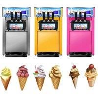 Three Flavors Ice Cream Machine Commercial Soft Ice Cream Makers Desktop Sundae Ice Cream Production Machine
