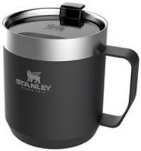 Stanley Classic Legendary Camp Mug 0.35L - Keeps 1.5 Hours Hot - 3 Hours Cold - Dishwasher Safe - Stainless Steel Camping Mug - BPA-Free Thermos Travel Mug - Matte Black