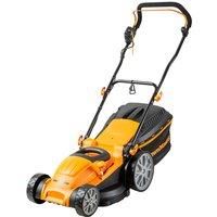 LawnMaster 1800W Electric Lawn Mower with 40cm cutting width, ideal for larger lawns, with rear roller and mulching function, 2 year guarantee