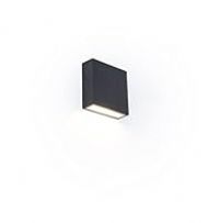 LUTEC Gemini LED Outdoor Wall Light, Modern Outdoor Lamp Made of Aluminium in Black, Square Wall Lamp with Light Effect, IP54 Weatherproof Wall Lamp, Downlight