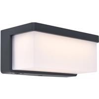 Lutec Zelna Solar Hybrid Wall Light IP44 9W 650lm 3000K in Dark Grey Polycarbonate