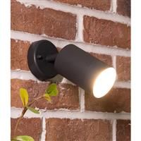 Lutec Rado Adjustable Wall Light IP44 1 x GU10 in Black Graphite Stainless Steel