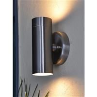 Lutec Gale Up & Down Wall Light IP44 2 x GU10 in Stainless Steel