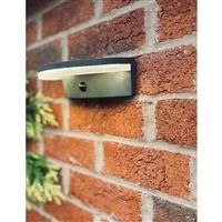 Lutec Vyzor Solar Wall Lantern IP44 PIR 7W 1000lm in Dark Grey Polycarbonate