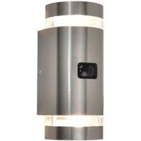 Lutec Focus Wall Light IP44 Stainless Steel PIR