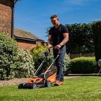 Yard Force 40V 32cm Cordless Lawnmower Plus Cordless Grass Trimmer with ONE Lithium-ion Battery & Quick Charger LM G32 + LT G30