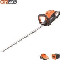 Yard Force 40V Cordless Hedge Trimmer with 60cm Cutting Length - Part of GR 40 Range with Lithium-Ion Battery and Charger - LH G60