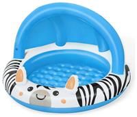 Bestway Shaded Baby Pool | Safari Fun Inflatable Play Centre, UV Sunshade, Inflatable Floor, Zebra Design, Ages 2+