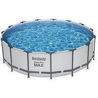 Bestway Steel Pro | Max Round Frame Swimming Pool with Filter Pump, Above Ground Frame Pools, Grey, 15ft