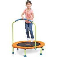 Bestway WonderJump Trampoline for Toddlers and Kids, 3ft Mini Indoor Trampoline with Handlebar, Soft Foam Grip, Non-Slip Foot Pads, and Easy Setup for Balance & Motor Skill Development