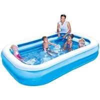 Bestway Family Pool, pool rectangular for children, easy to assemble, blue, 201 x 150 x 51 cm