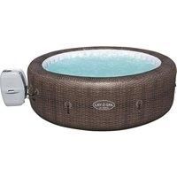 Lay-Z-Spa St Moritz Hot Tub, 180 AirJet Massage System Rattan Design Inflatable Spa with Freeze Shield Year Round Technology, 5-7 Person