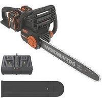 Worx WG385E 40V 2 x 4.0Ah Lithium PowerShare Brushless Cordless 40cm Chainsaw (123HA)