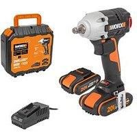 WORX WX272 18V (20V MAX) Cordless Brushless Impact Wrench with 2 x 2.0Ah Batteries