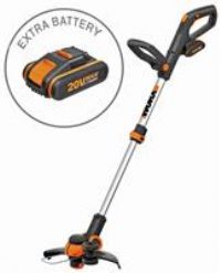 WORX WG163E 18V (20V MAX) Cordless Grass Trimmer with Command Feed and 2 Batteries