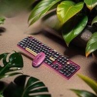 AULA AC306 Wireless Keyboard and Mouse Combo Retro Round Key Cap Full-size 104-key Laptop for