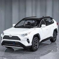 RAV4 alloy model car, unique decorations for car center console, cool desktop ornaments, fun car